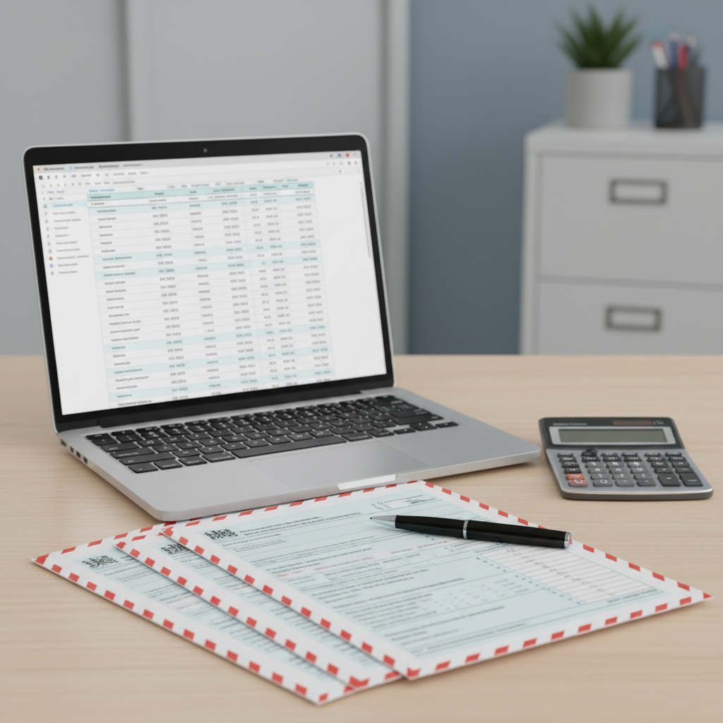 Nederlandse belastingformulieren en laptop